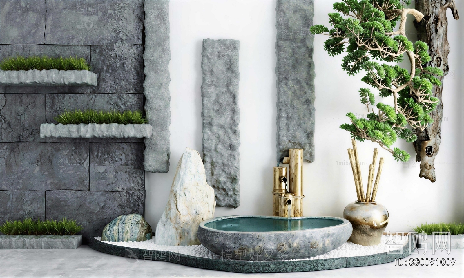 New Chinese Style Rockery Waterscape