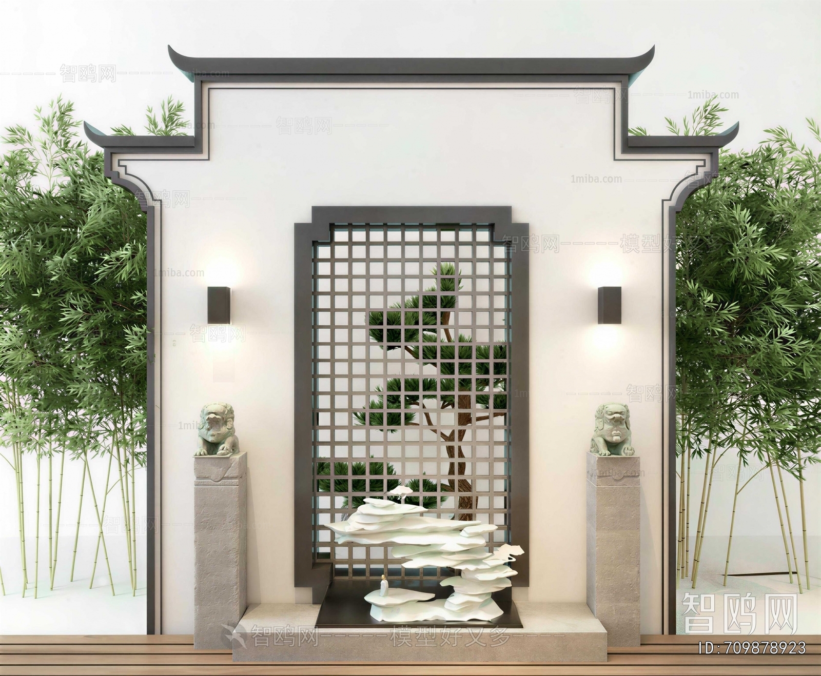 New Chinese Style Rockery Waterscape