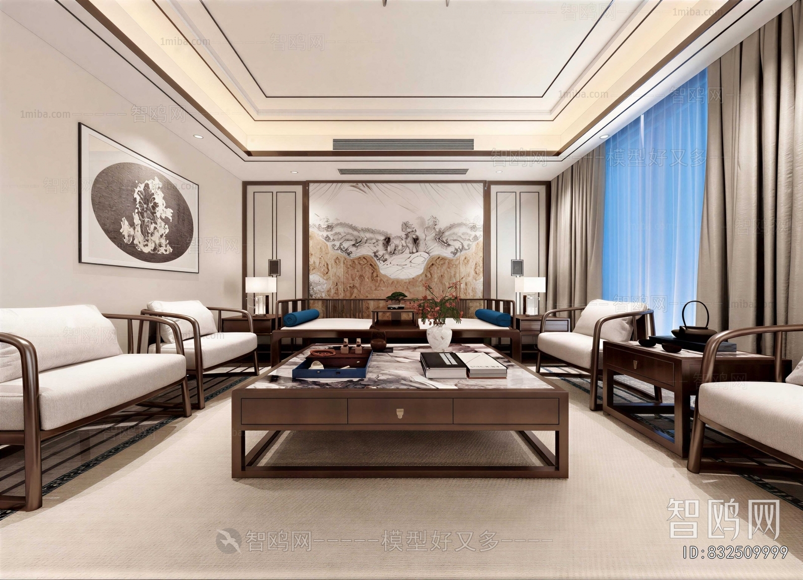 New Chinese Style A Living Room