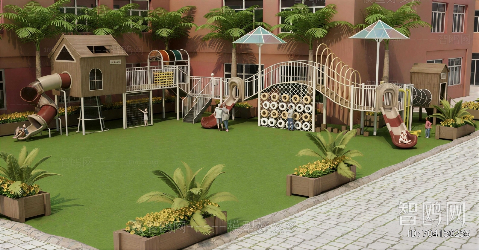 Modern Outdoor Space In Kindergarten