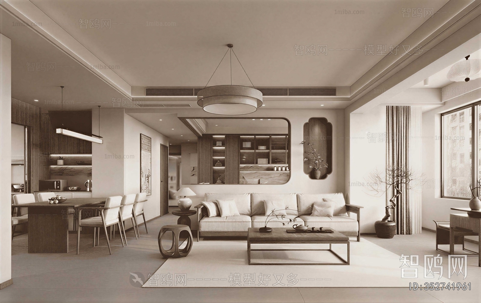 New Chinese Style A Living Room