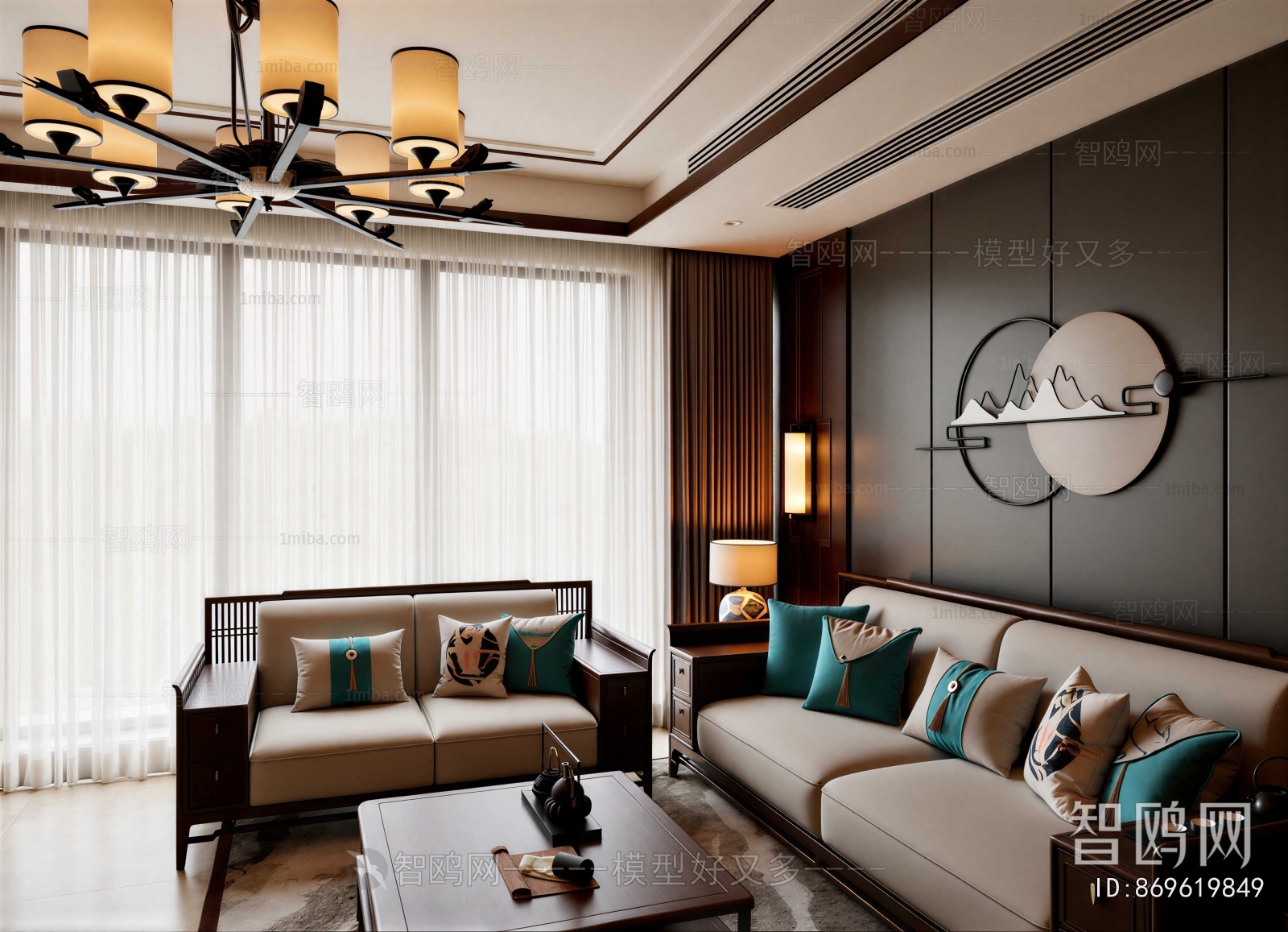 New Chinese Style A Living Room