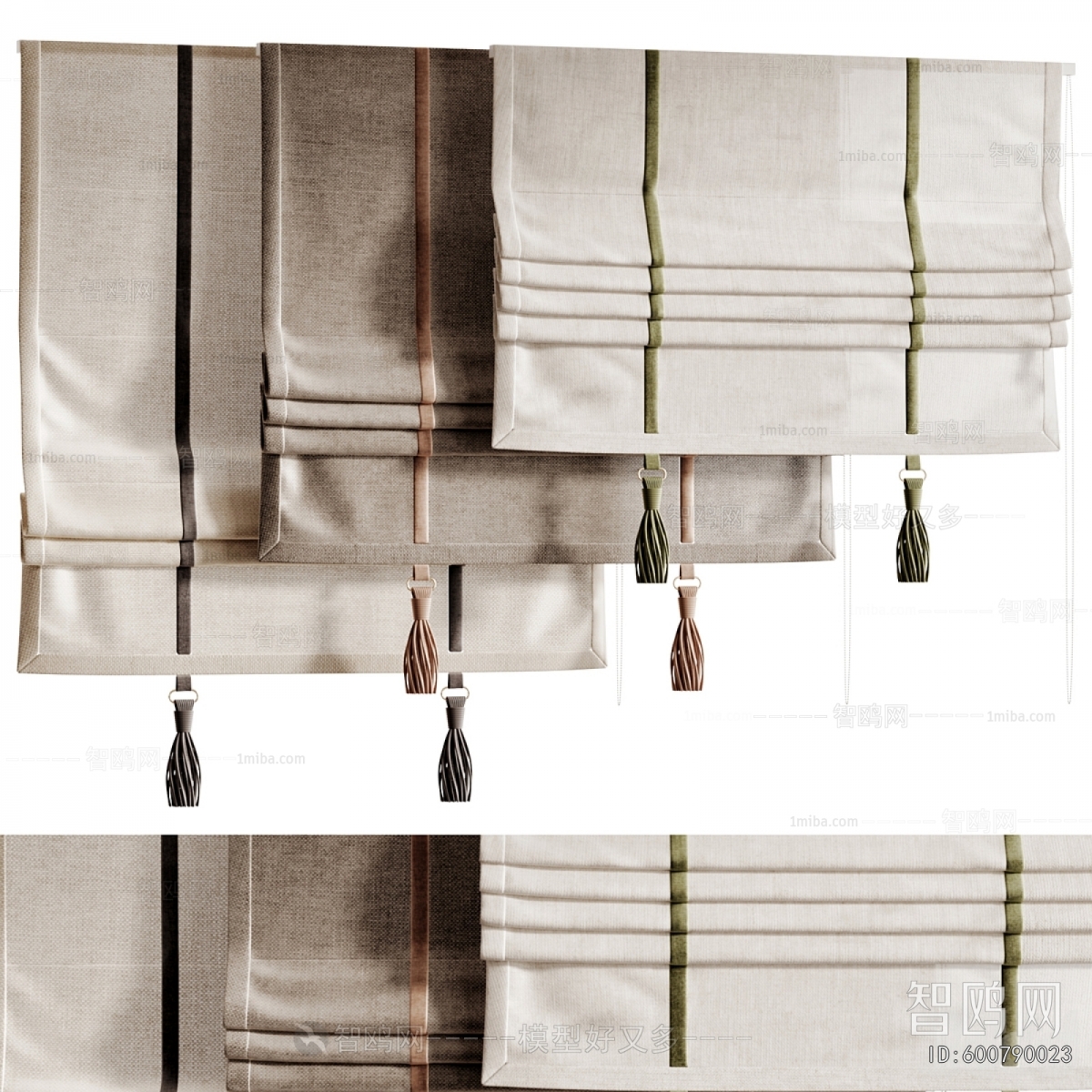 New Chinese Style Roman Curtain