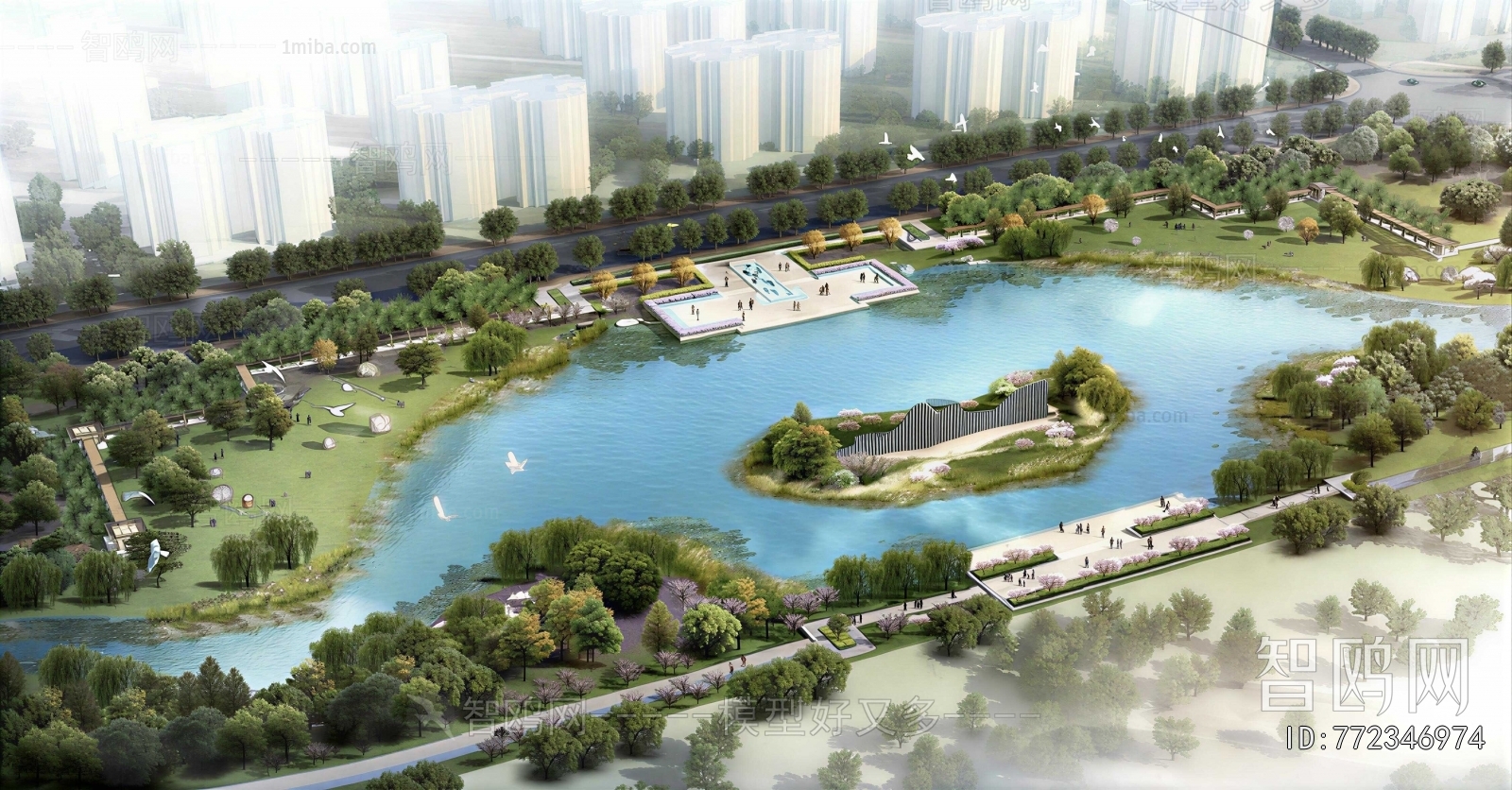 Modern Architectural Bird's-eye View Planning