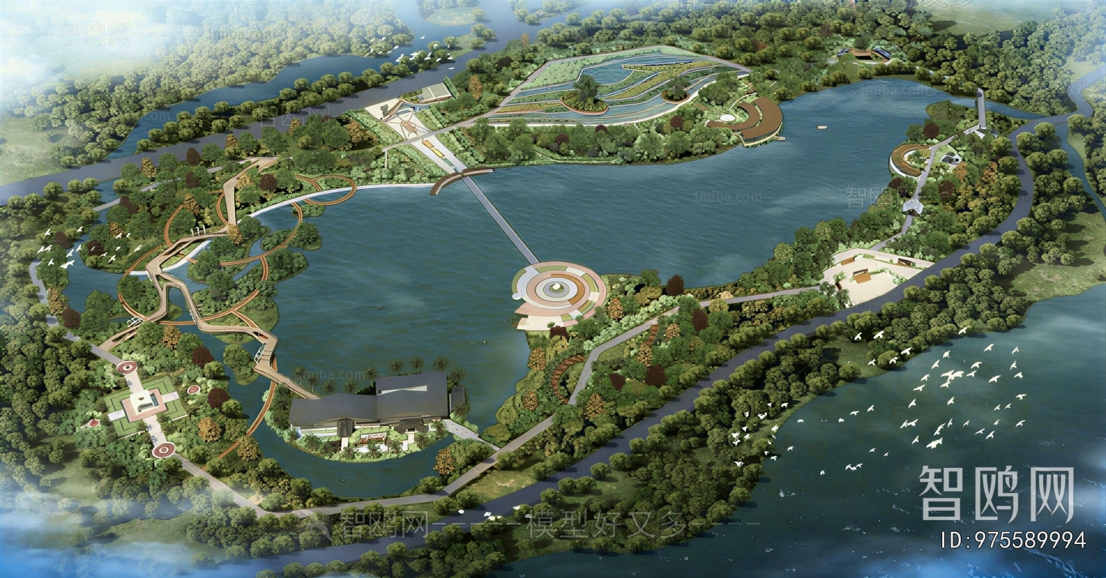 Modern Architectural Bird's-eye View Planning