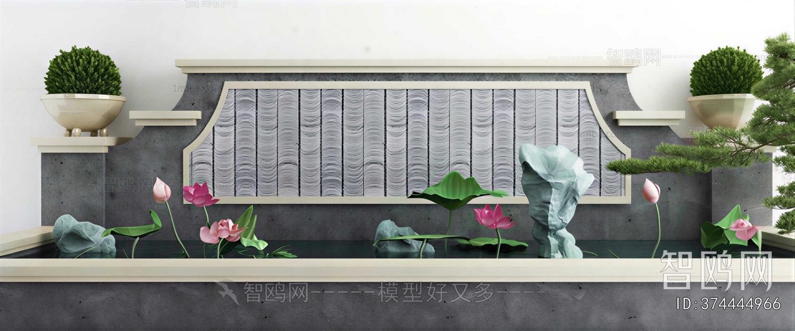 New Chinese Style Rockery Waterscape