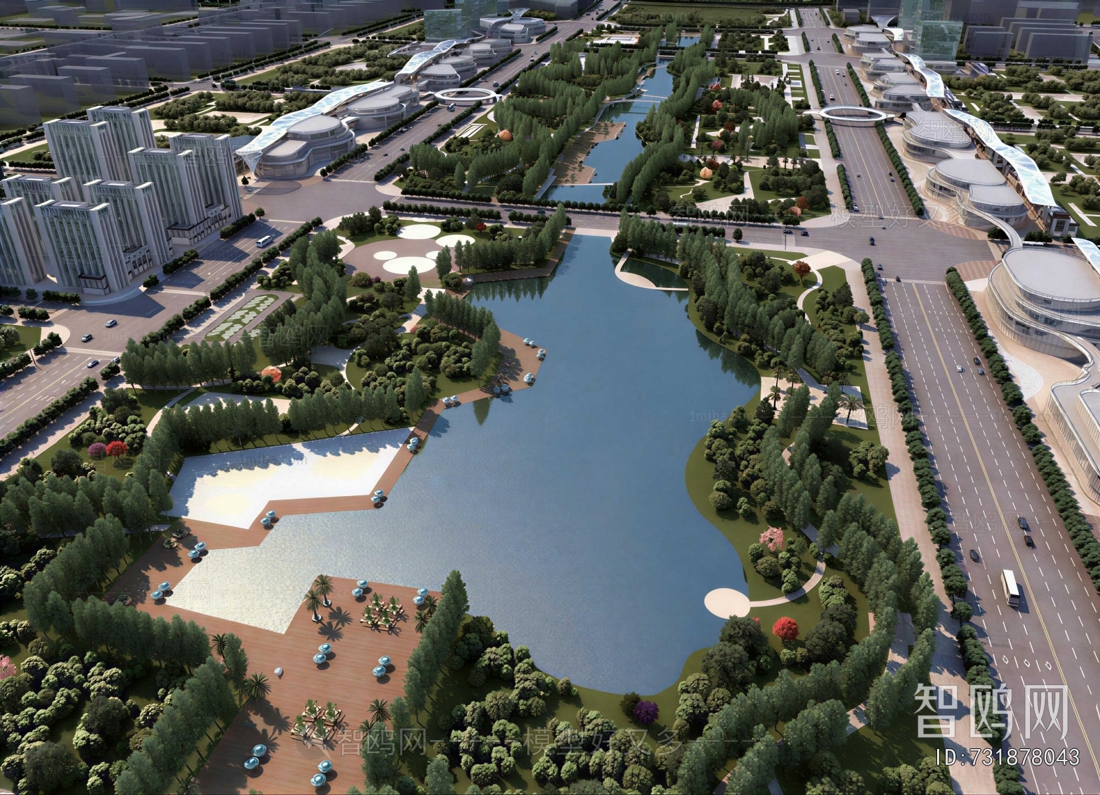 Modern Architectural Bird's-eye View Planning