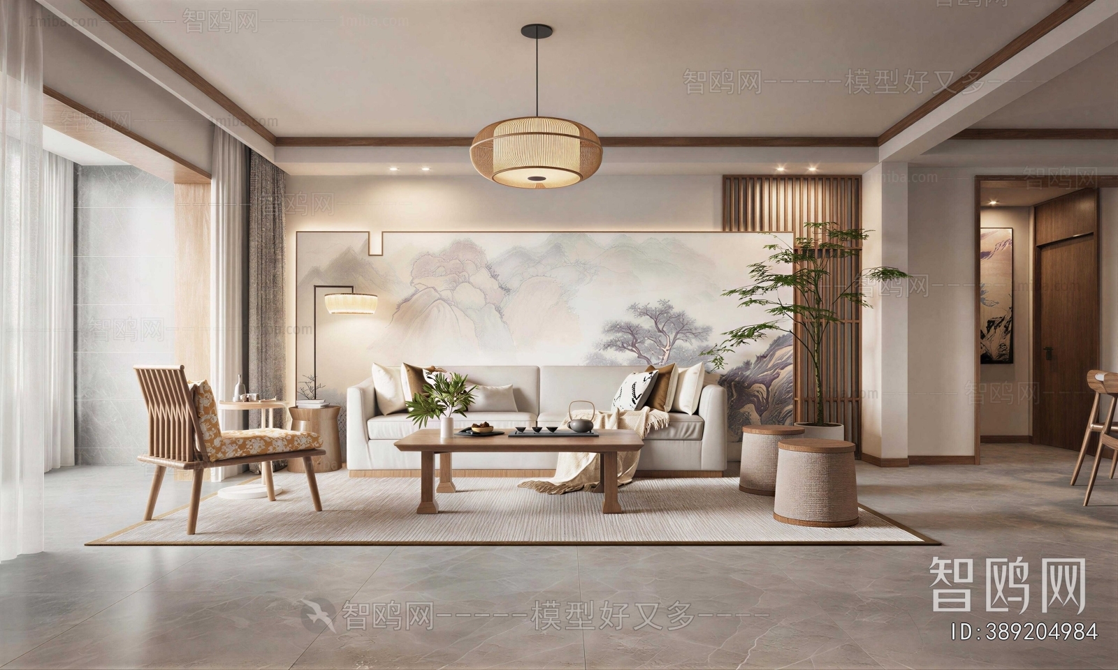 New Chinese Style A Living Room