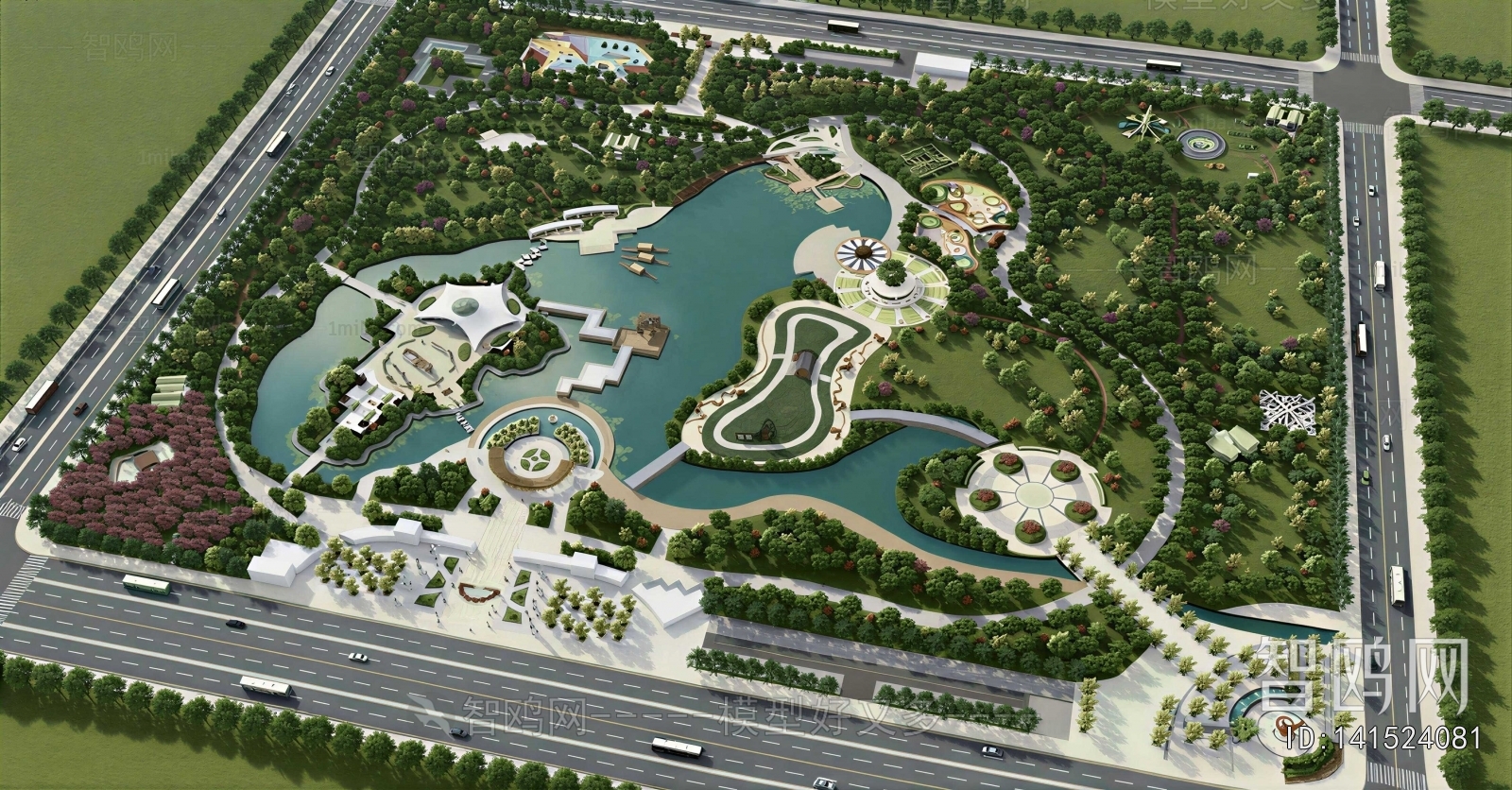 Modern Architectural Bird's-eye View Planning