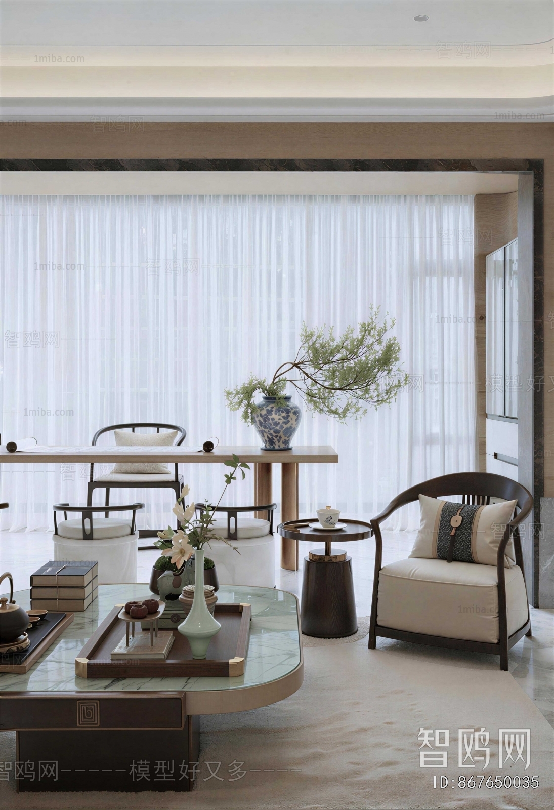 New Chinese Style A Living Room
