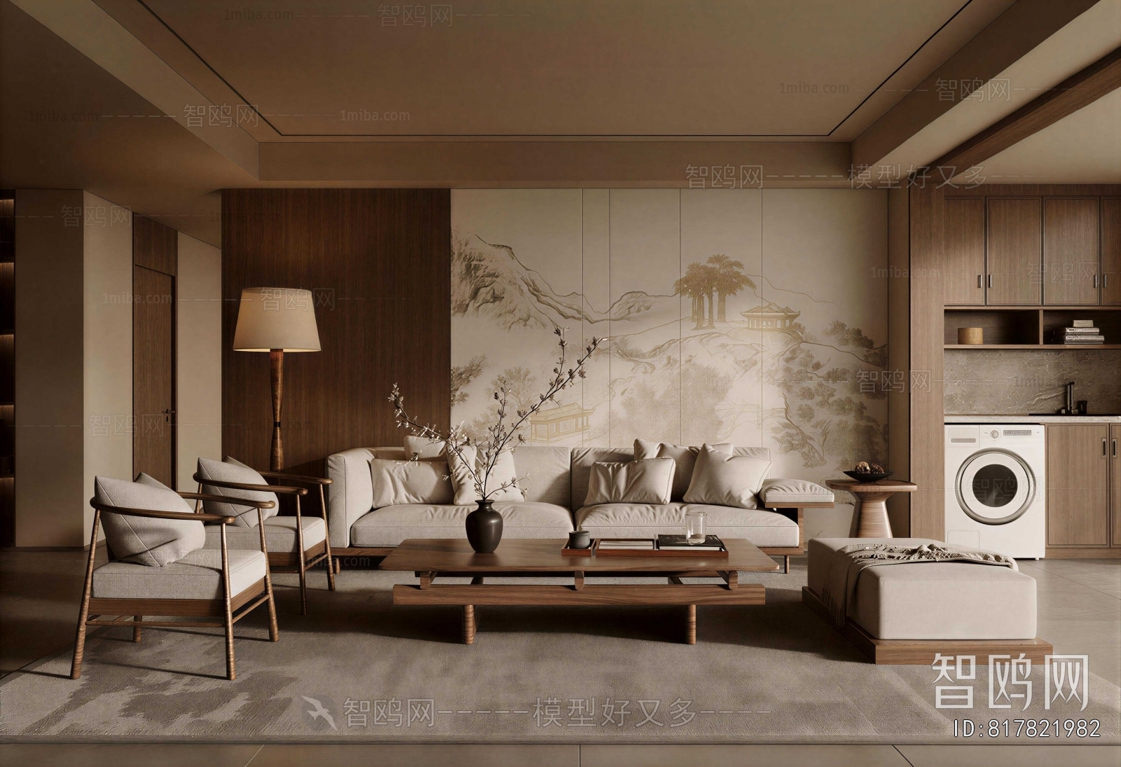 New Chinese Style A Living Room
