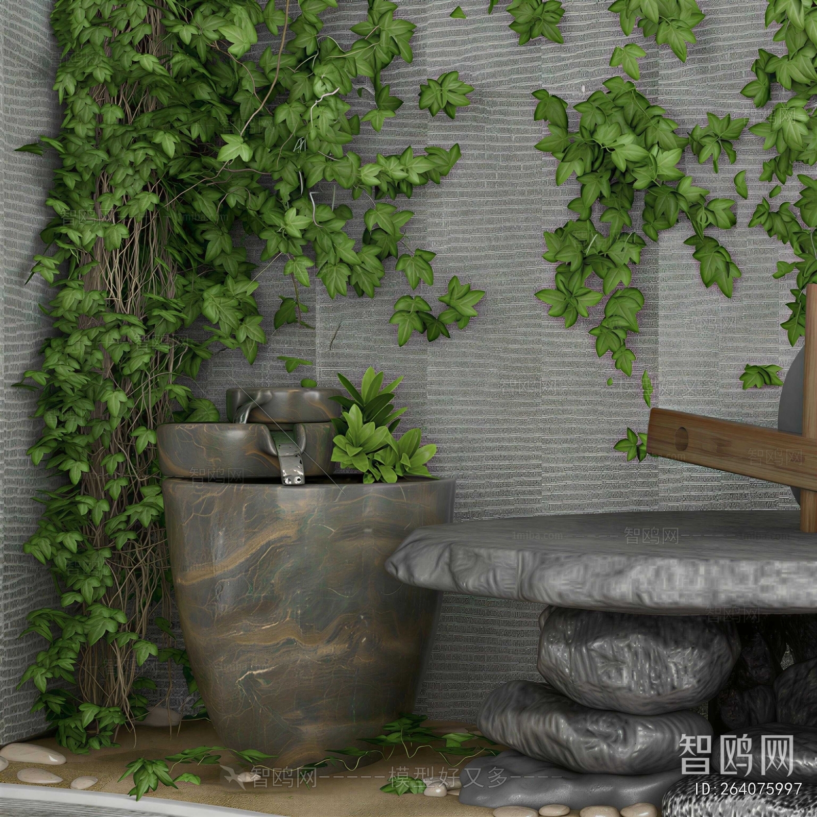 New Chinese Style Rockery Waterscape