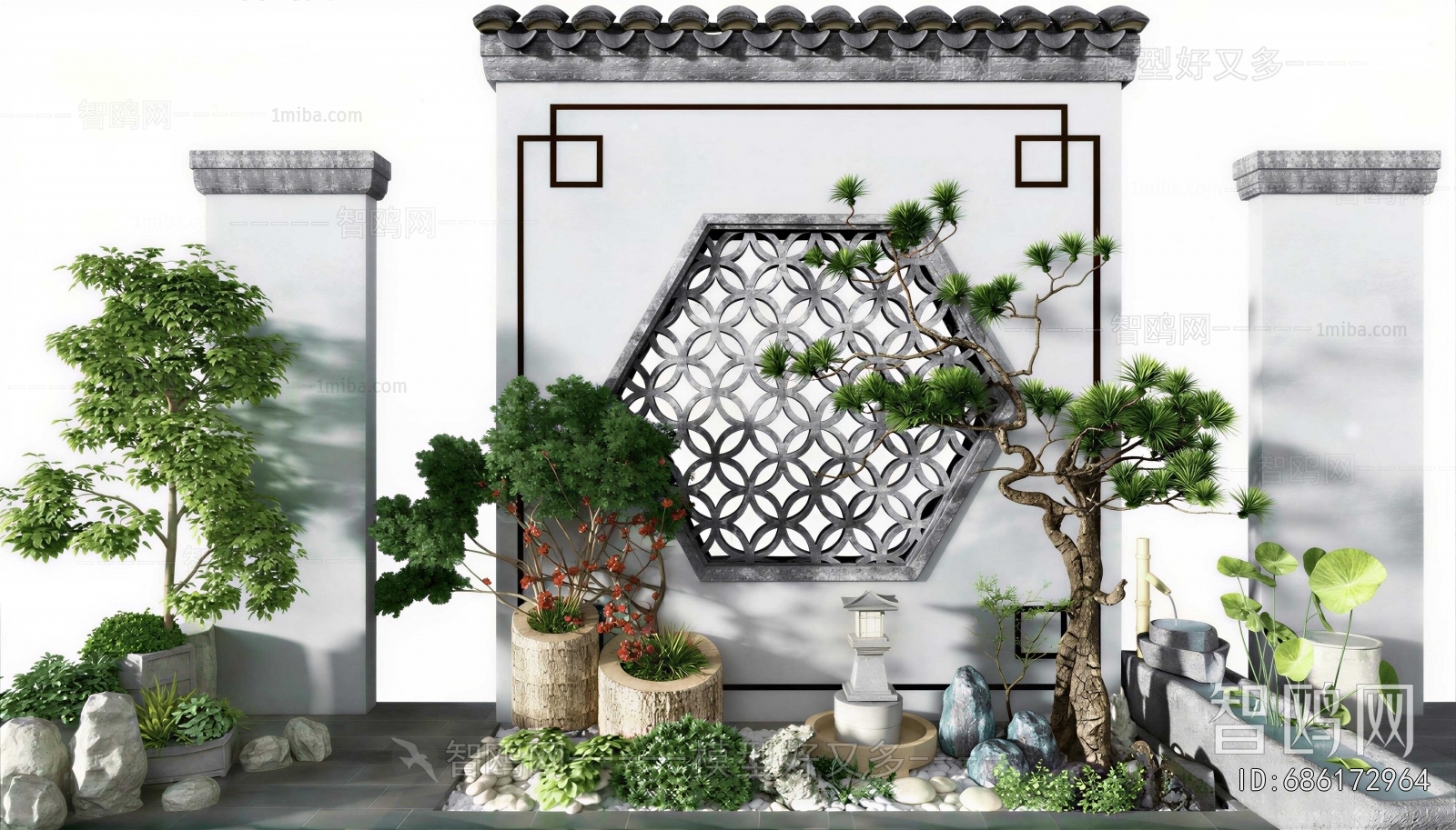 New Chinese Style Rockery Waterscape