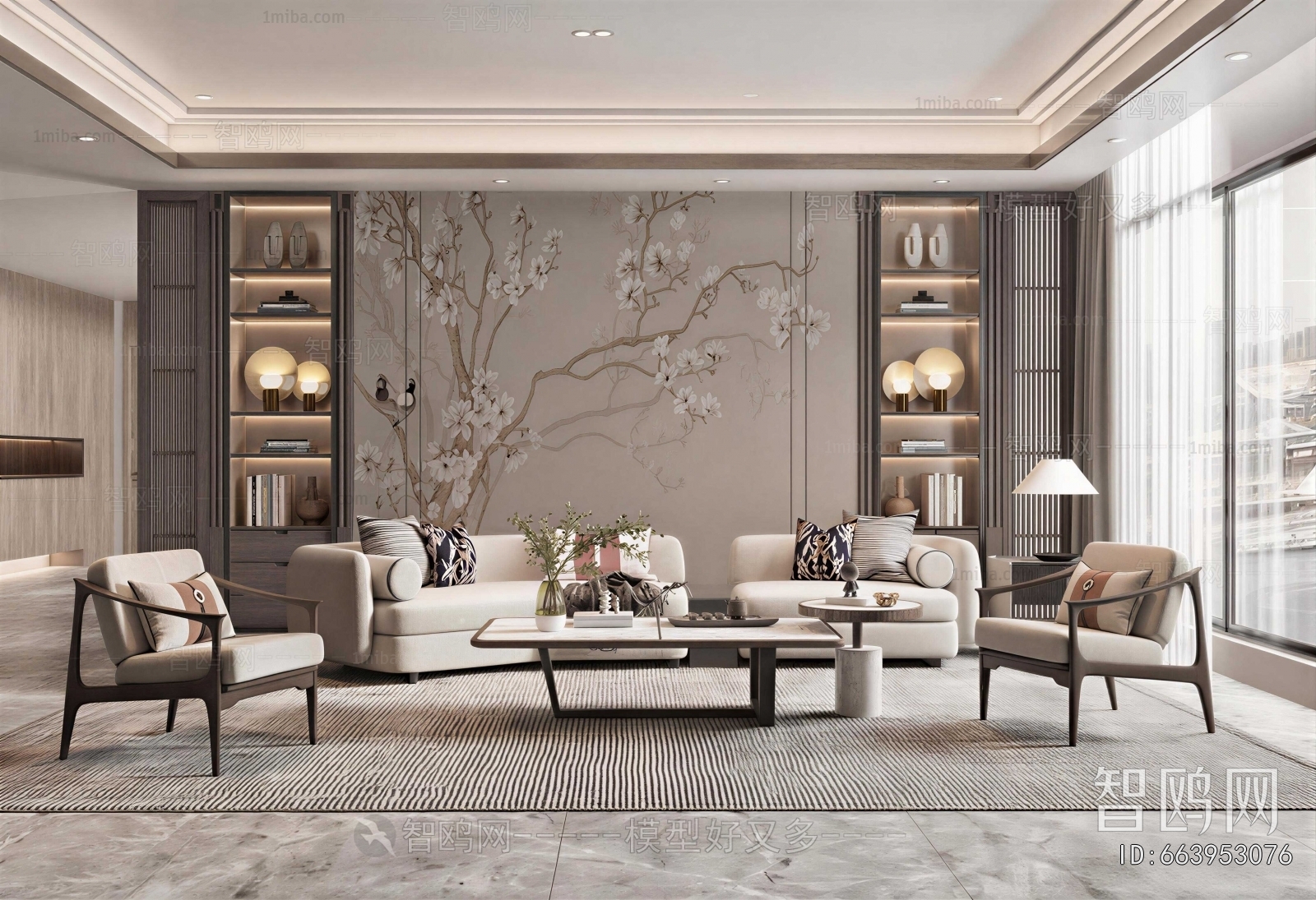 New Chinese Style A Living Room
