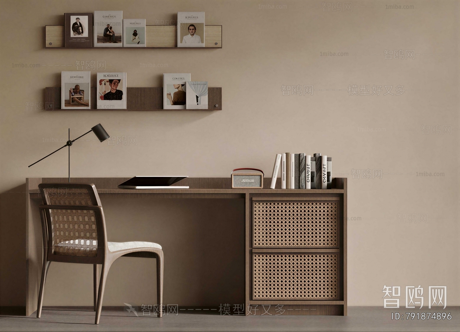 Wabi-sabi Style Computer Desk And Chair