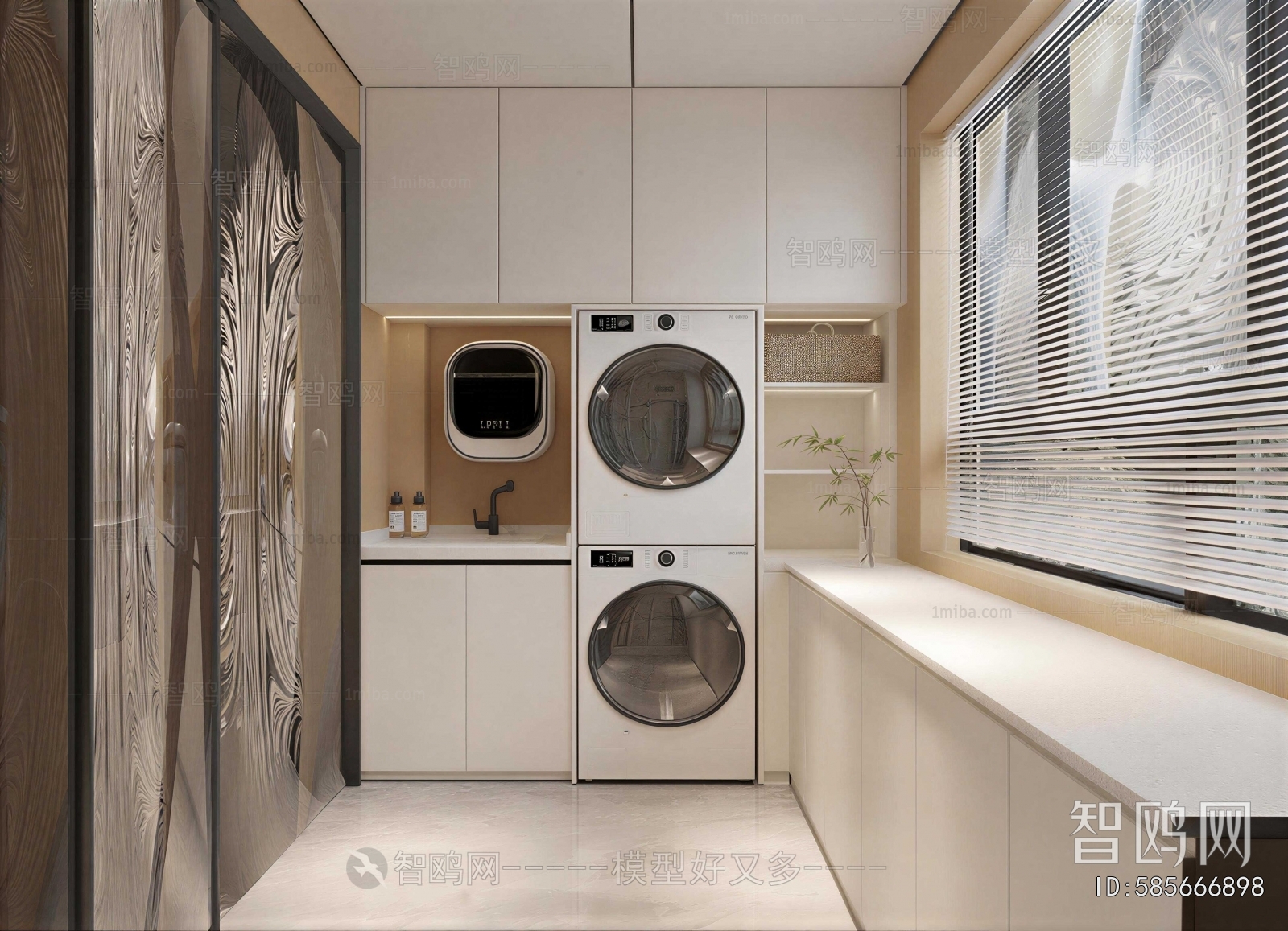 Modern Balcony Laundry Room