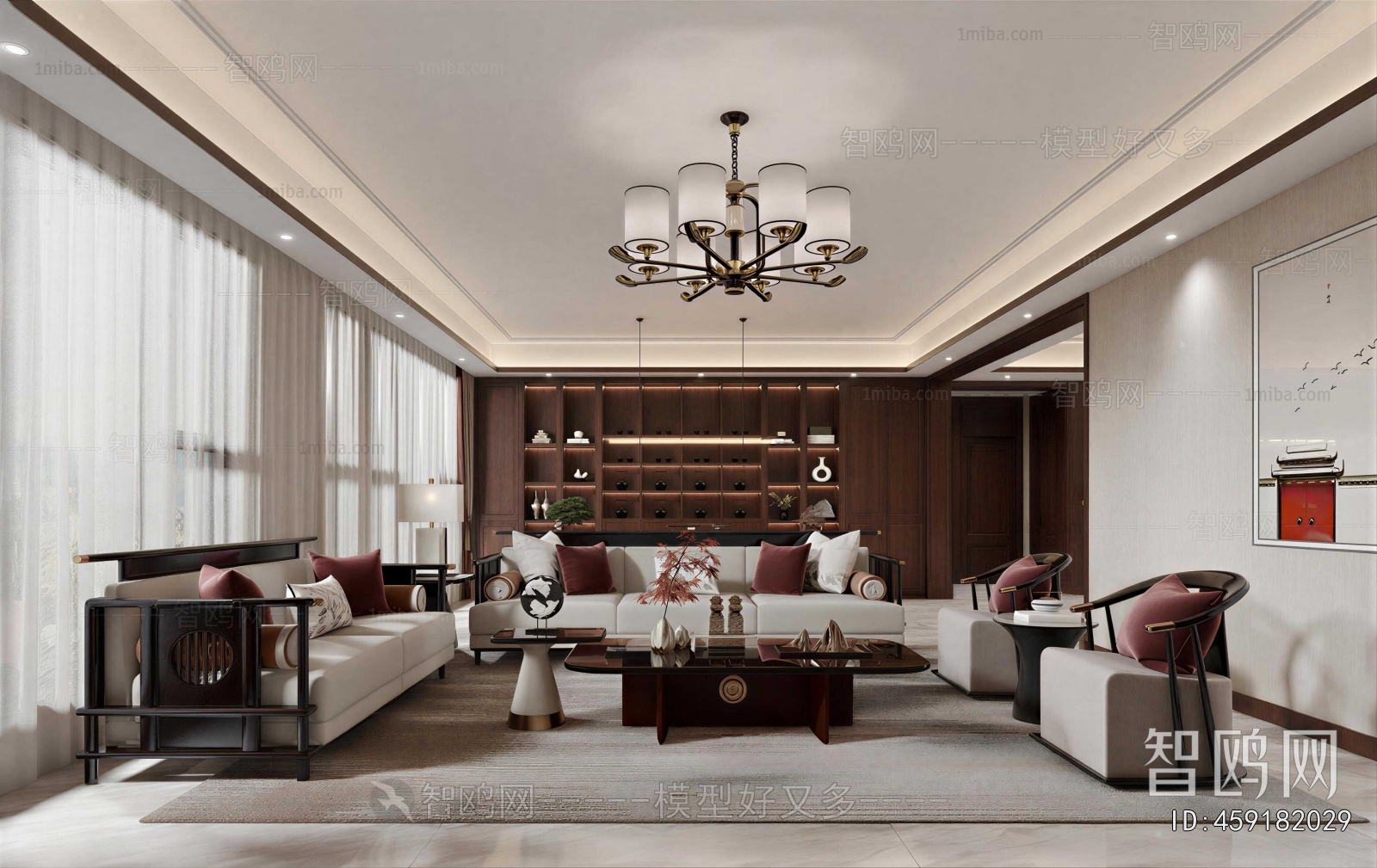 New Chinese Style A Living Room