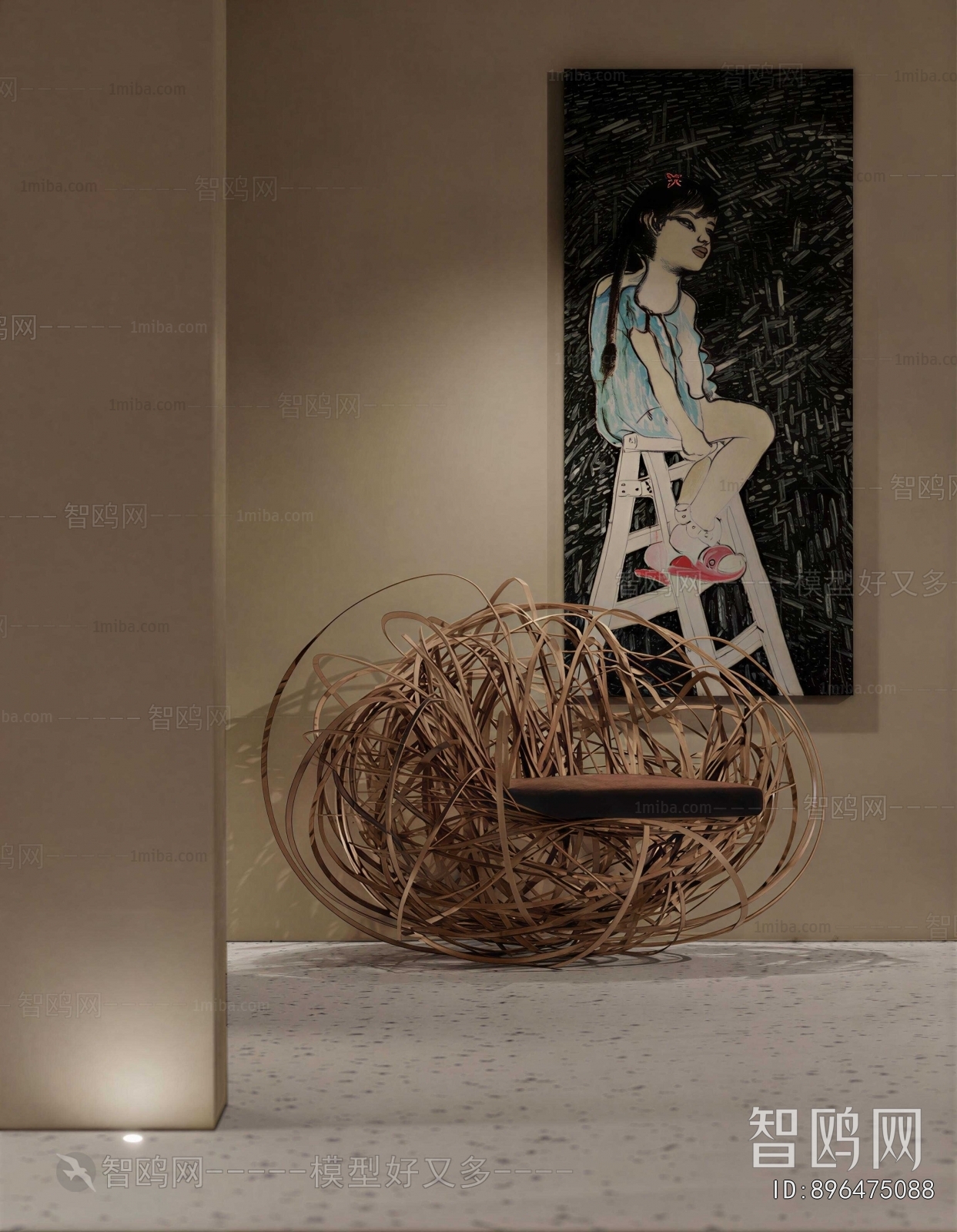 Wabi-sabi Style Lounge Chair