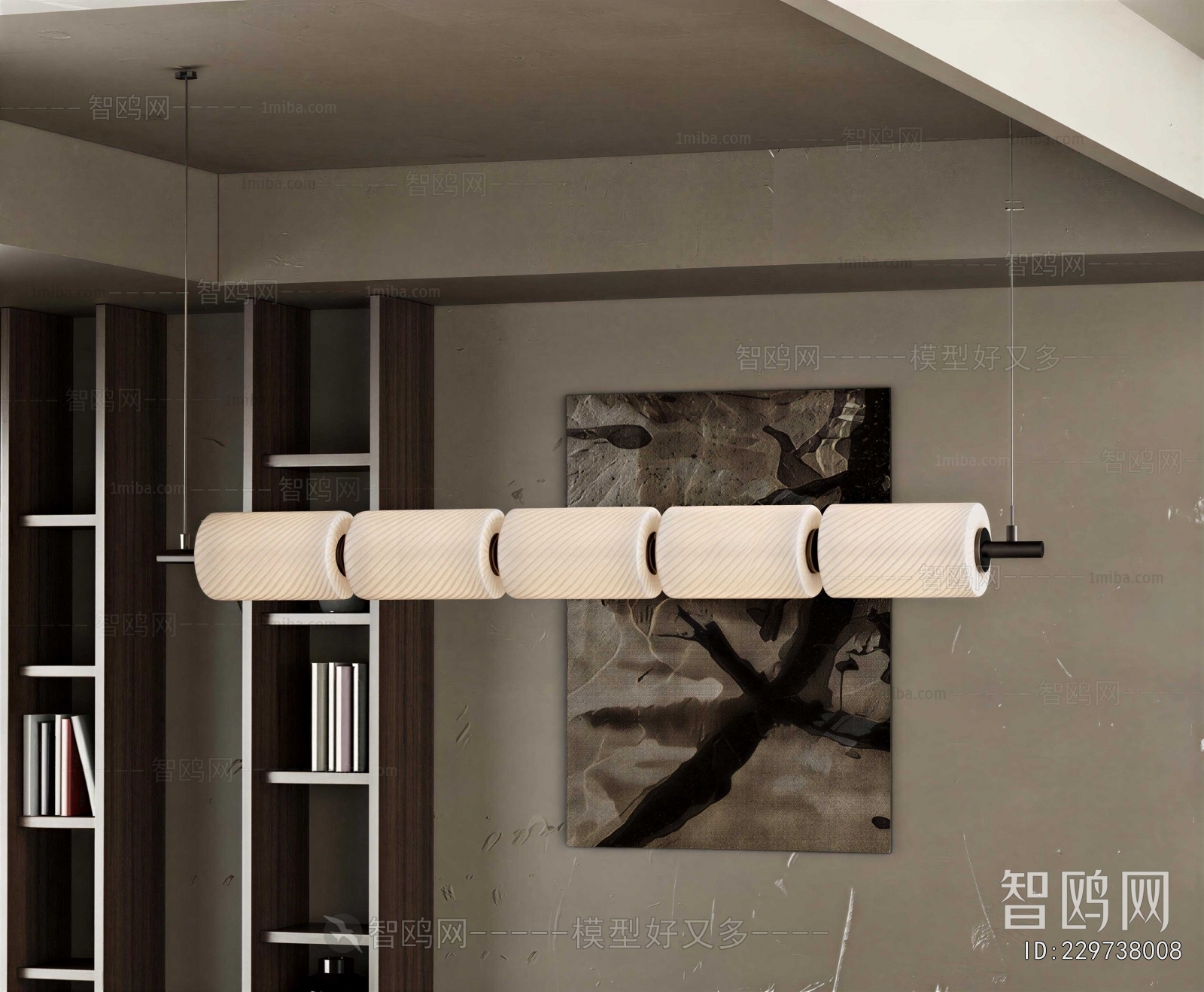 Wabi-sabi Style Long Chandelier