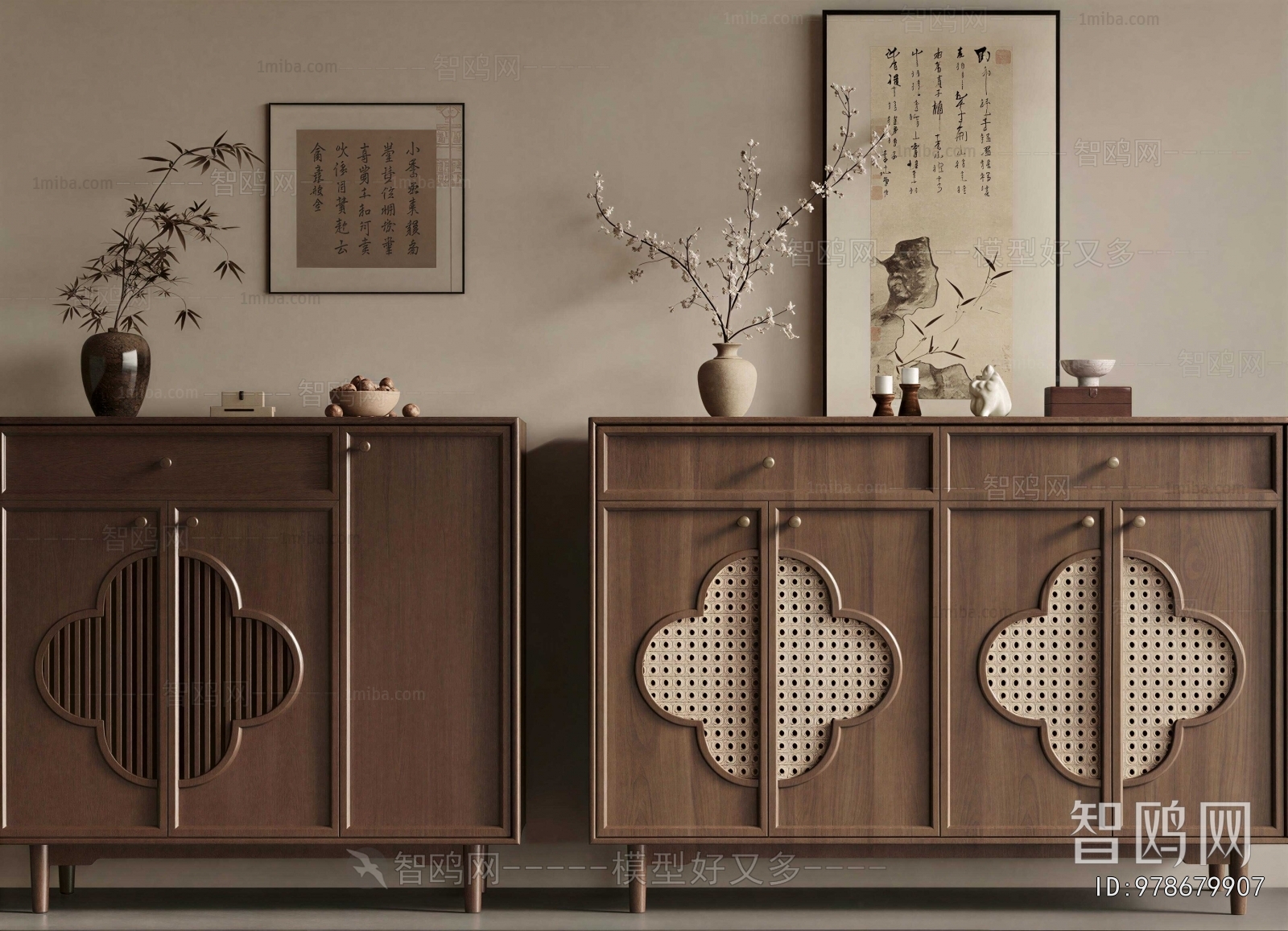 New Chinese Style Side Cabinet