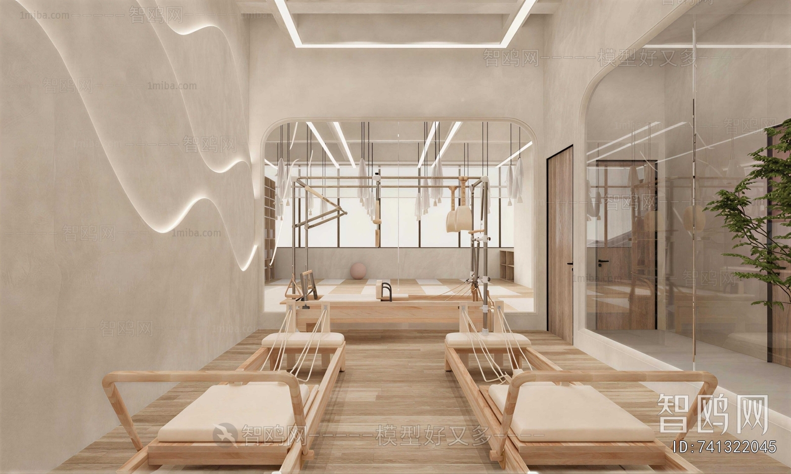 Wabi-sabi Style Yoga Room