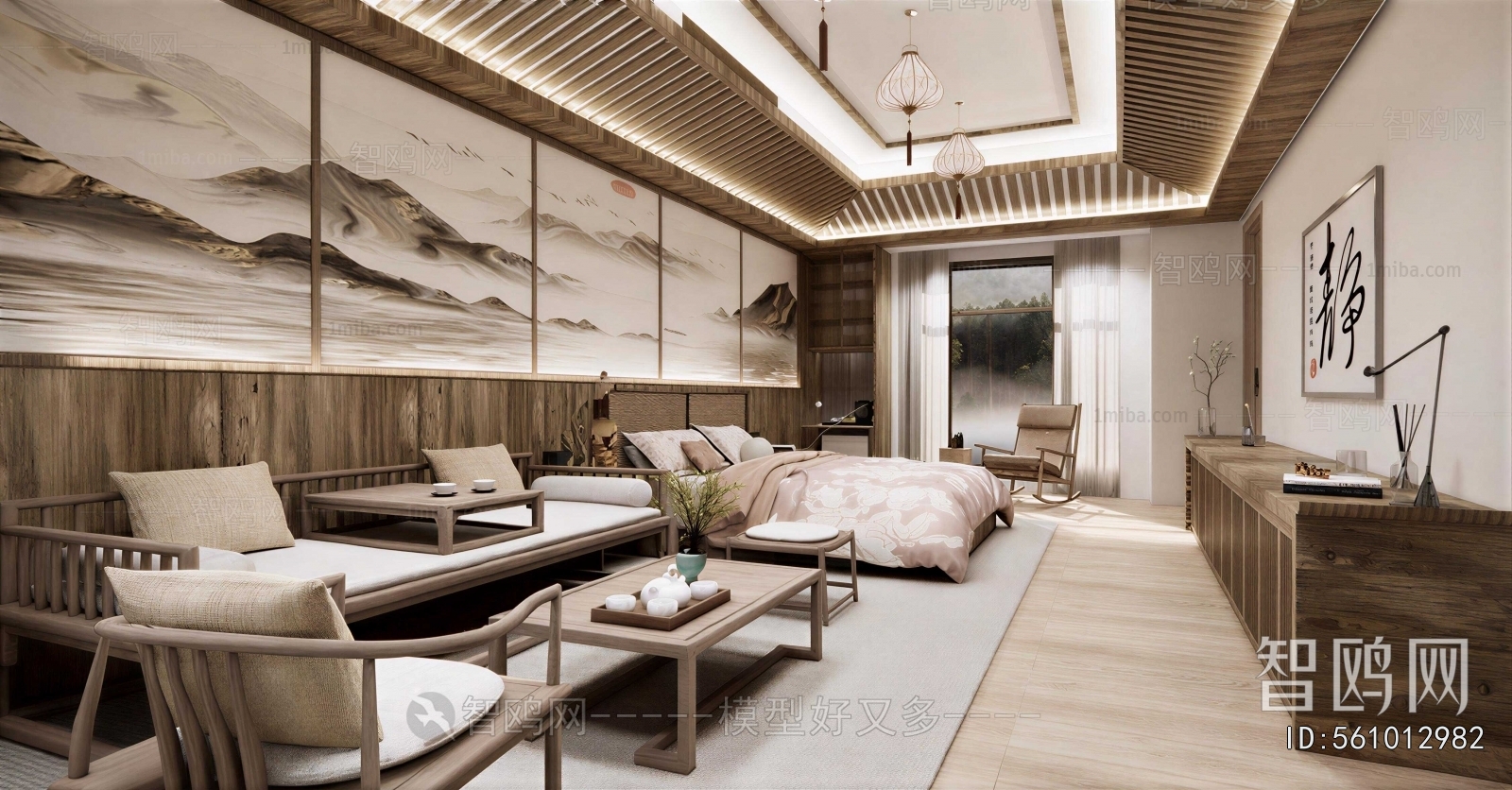 New Chinese Style Bedroom