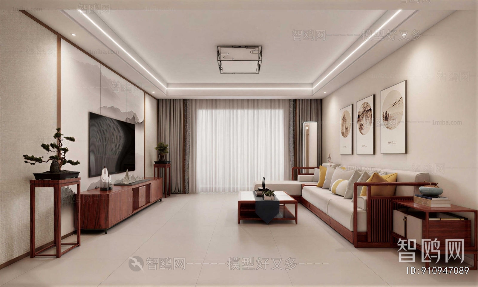 New Chinese Style A Living Room