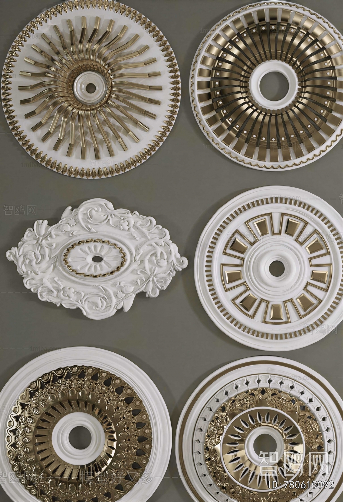 French Style Plaster Carved Top Plate