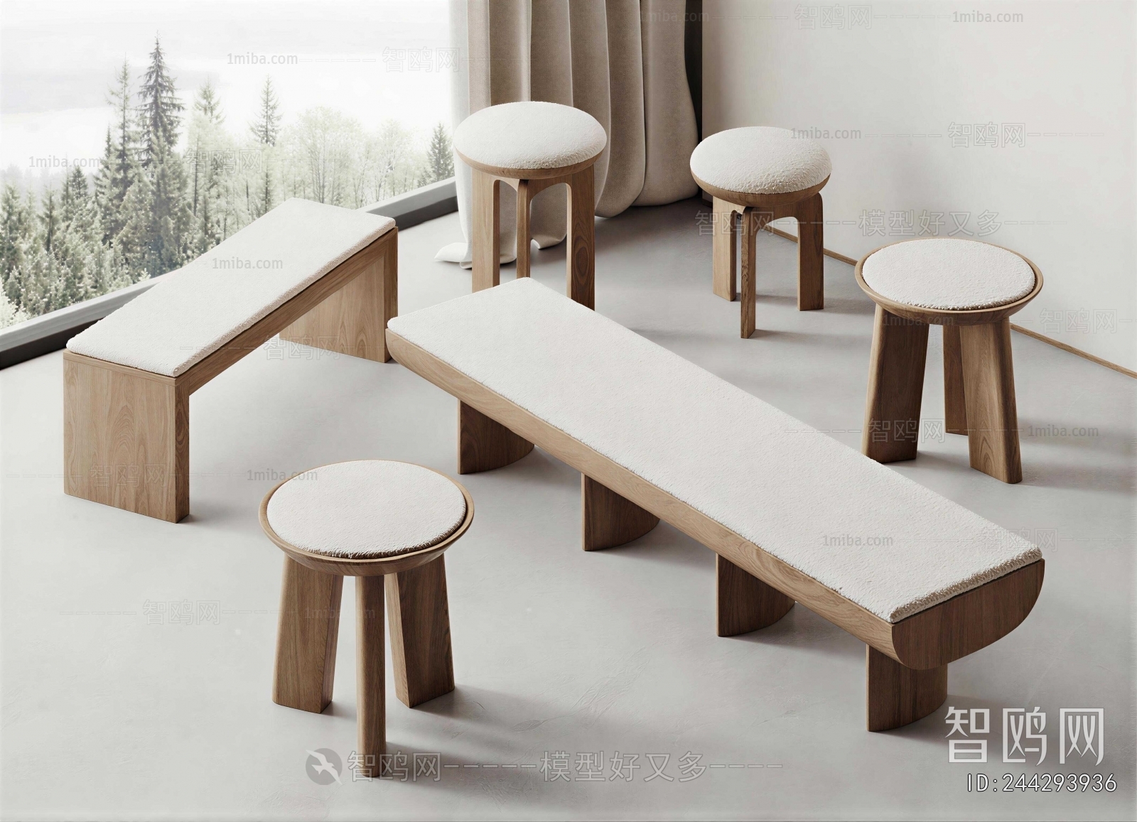 Wabi-sabi Style Bench