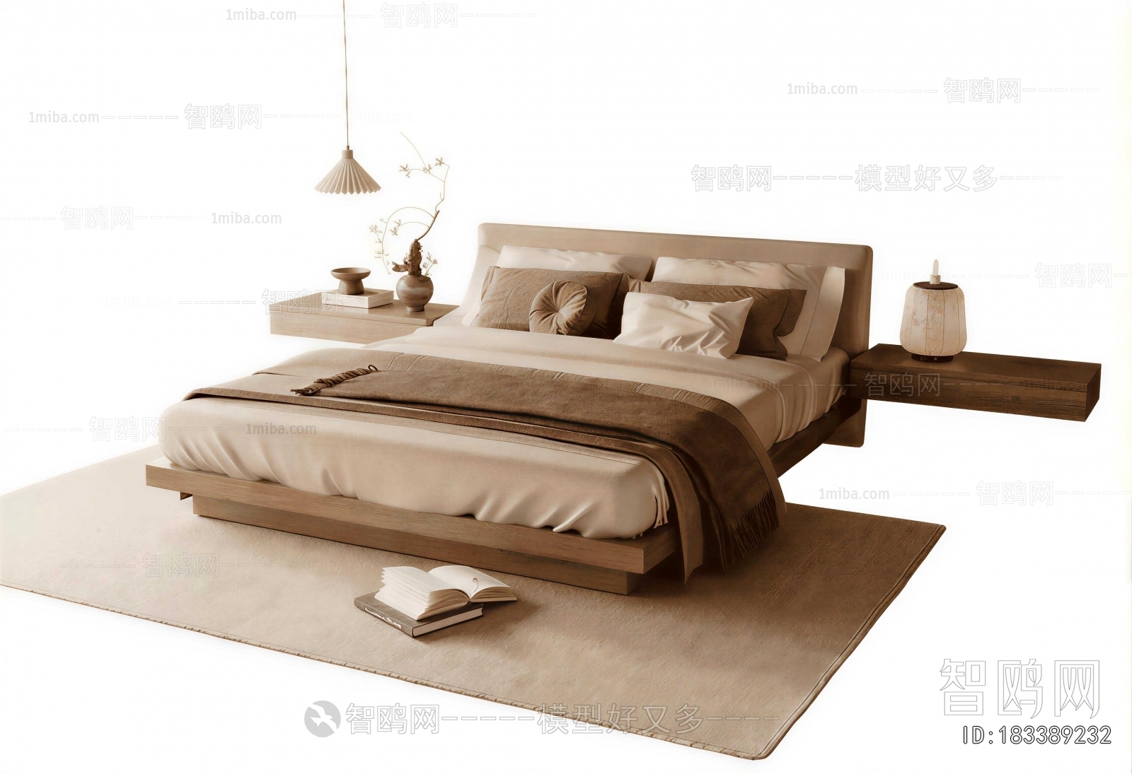 Wabi-sabi Style Double Bed