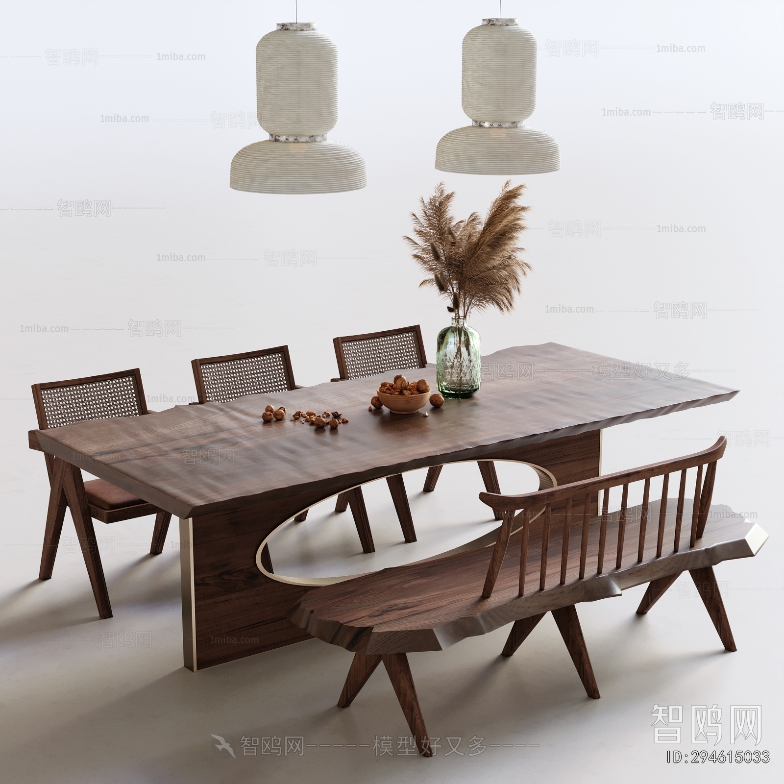 Wabi-sabi Style Dining Table And Chairs
