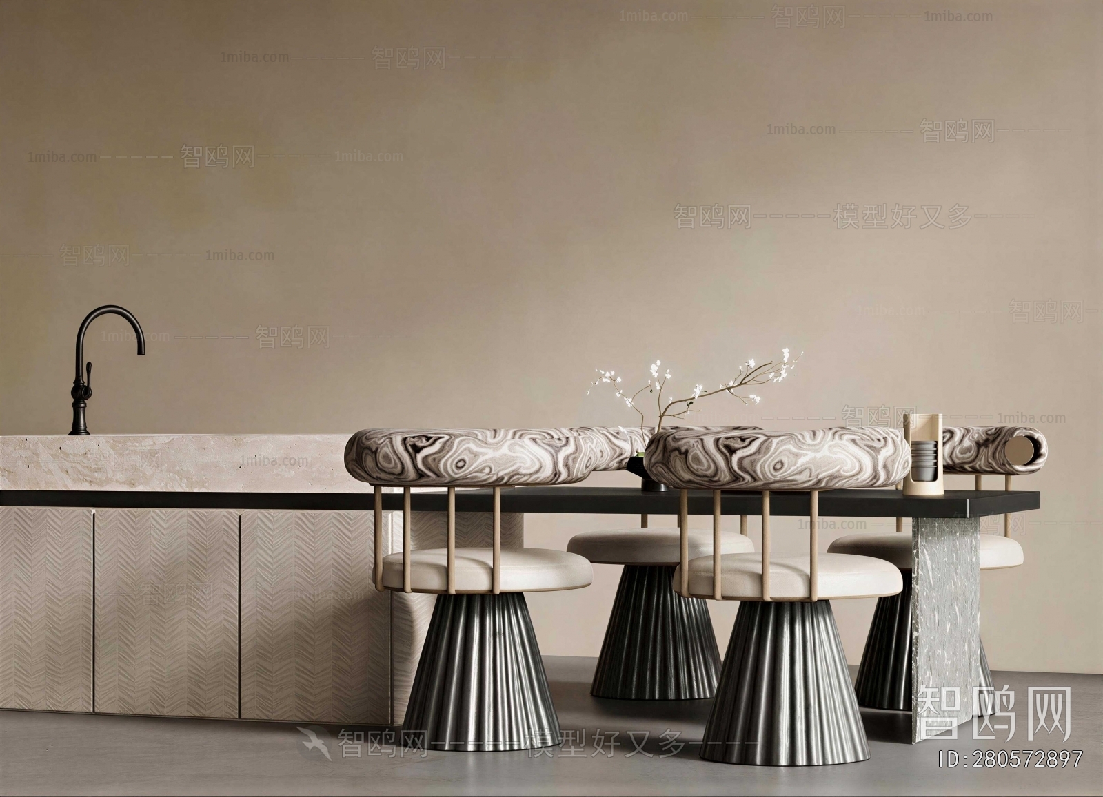 Wabi-sabi Style Dining Table And Chairs