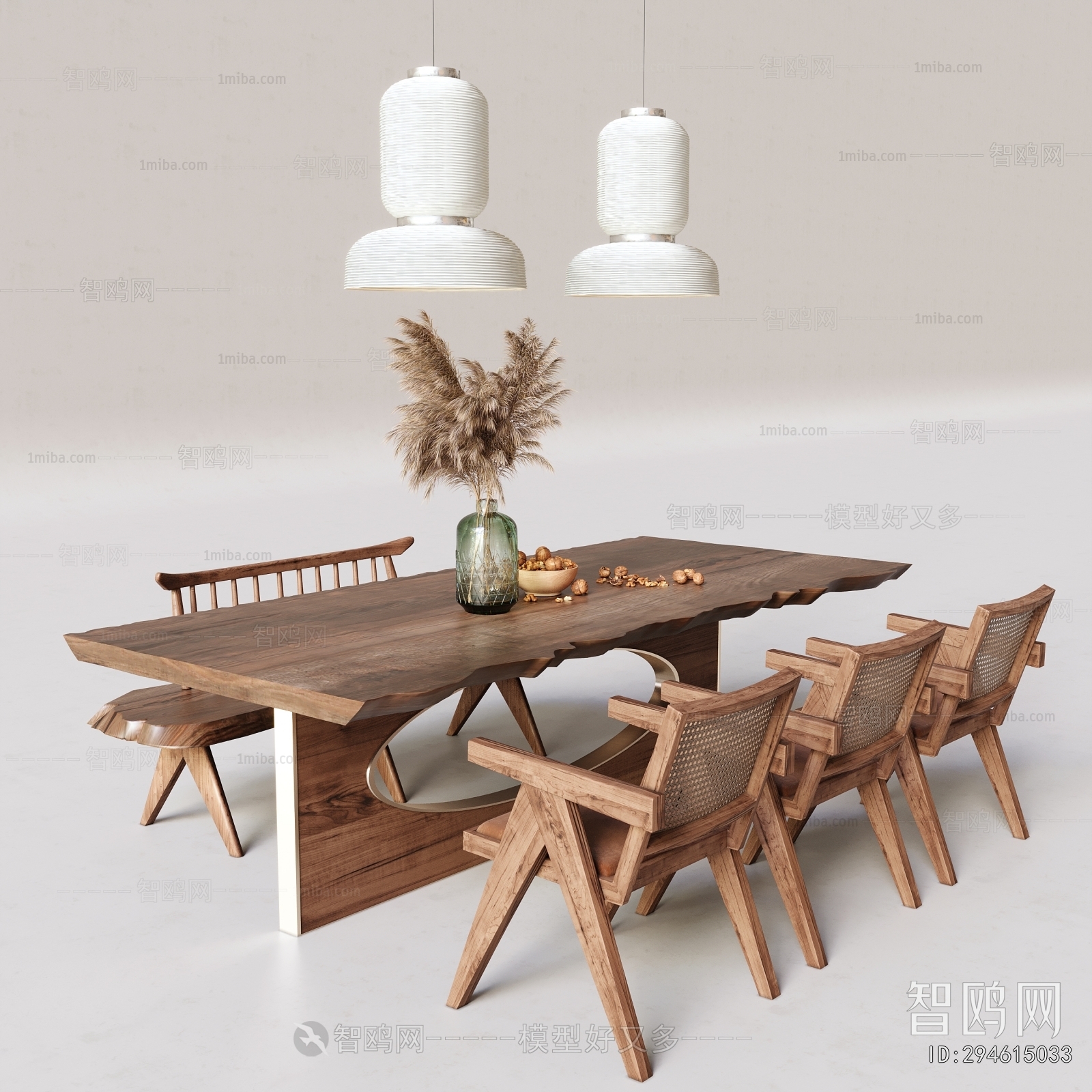 Wabi-sabi Style Dining Table And Chairs