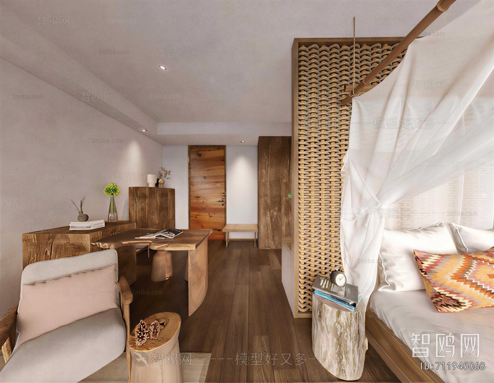 Wabi-sabi Style Bedroom