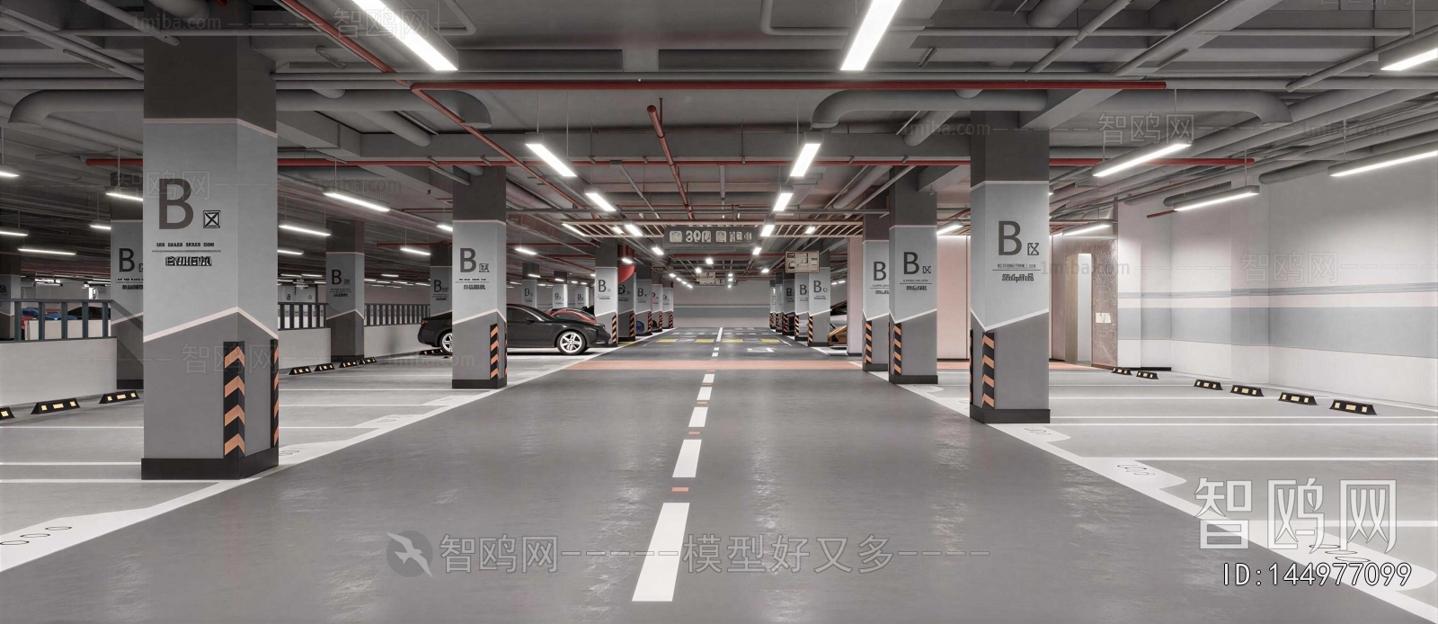 Modern Underground Parking Lot