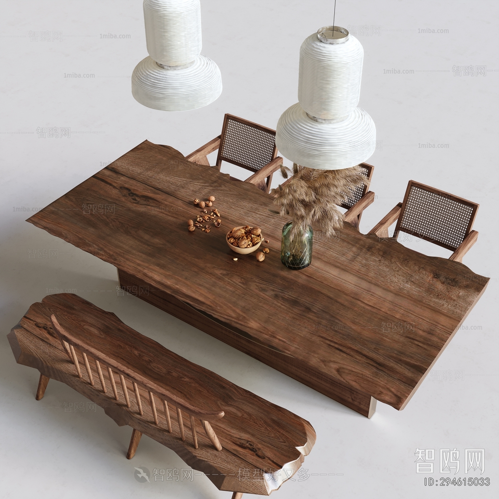 Wabi-sabi Style Dining Table And Chairs