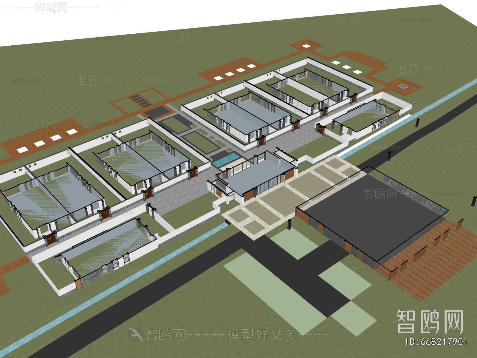 Modern Architectural Bird's-eye View Planning