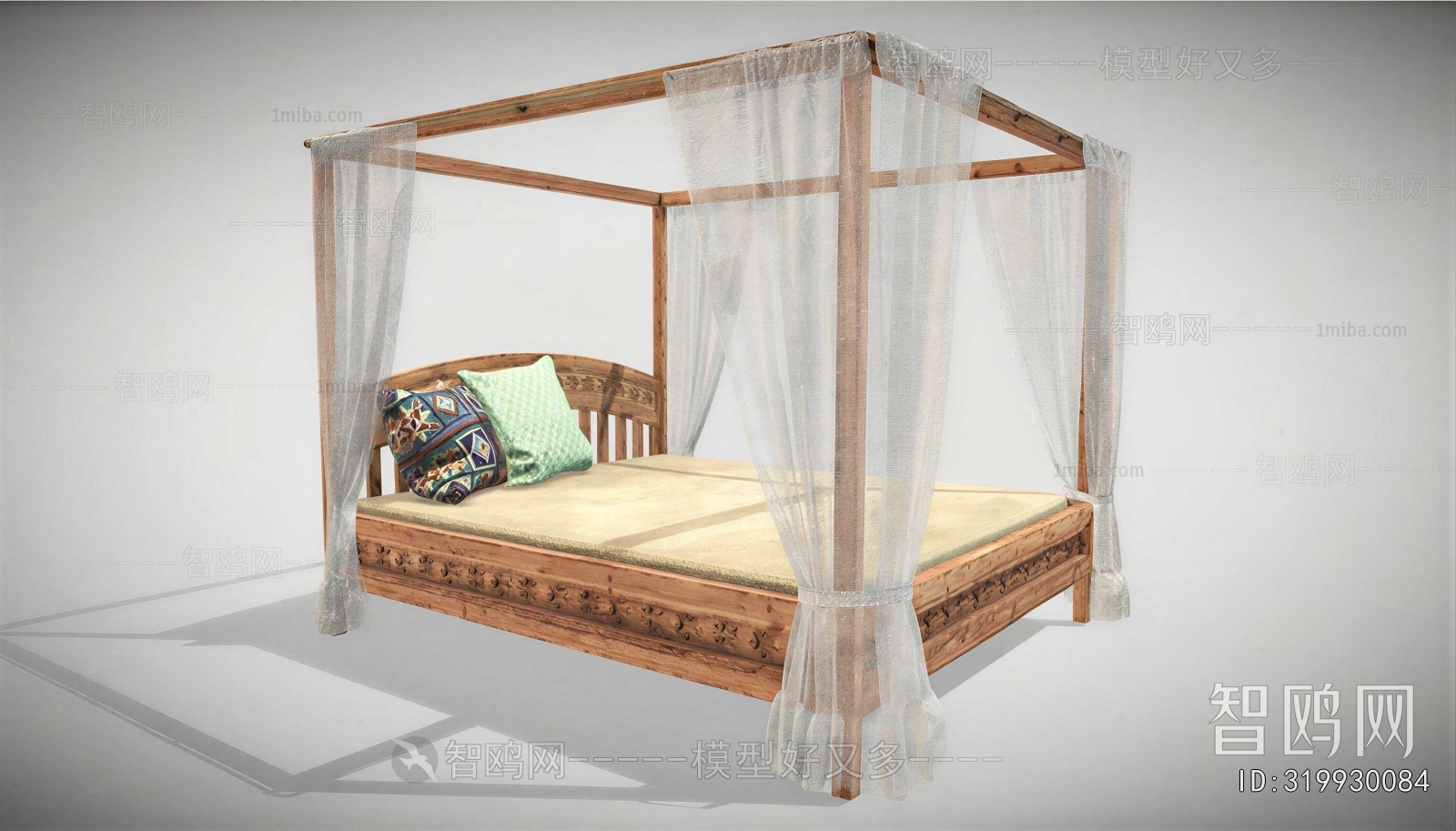 New Chinese Style Double Bed