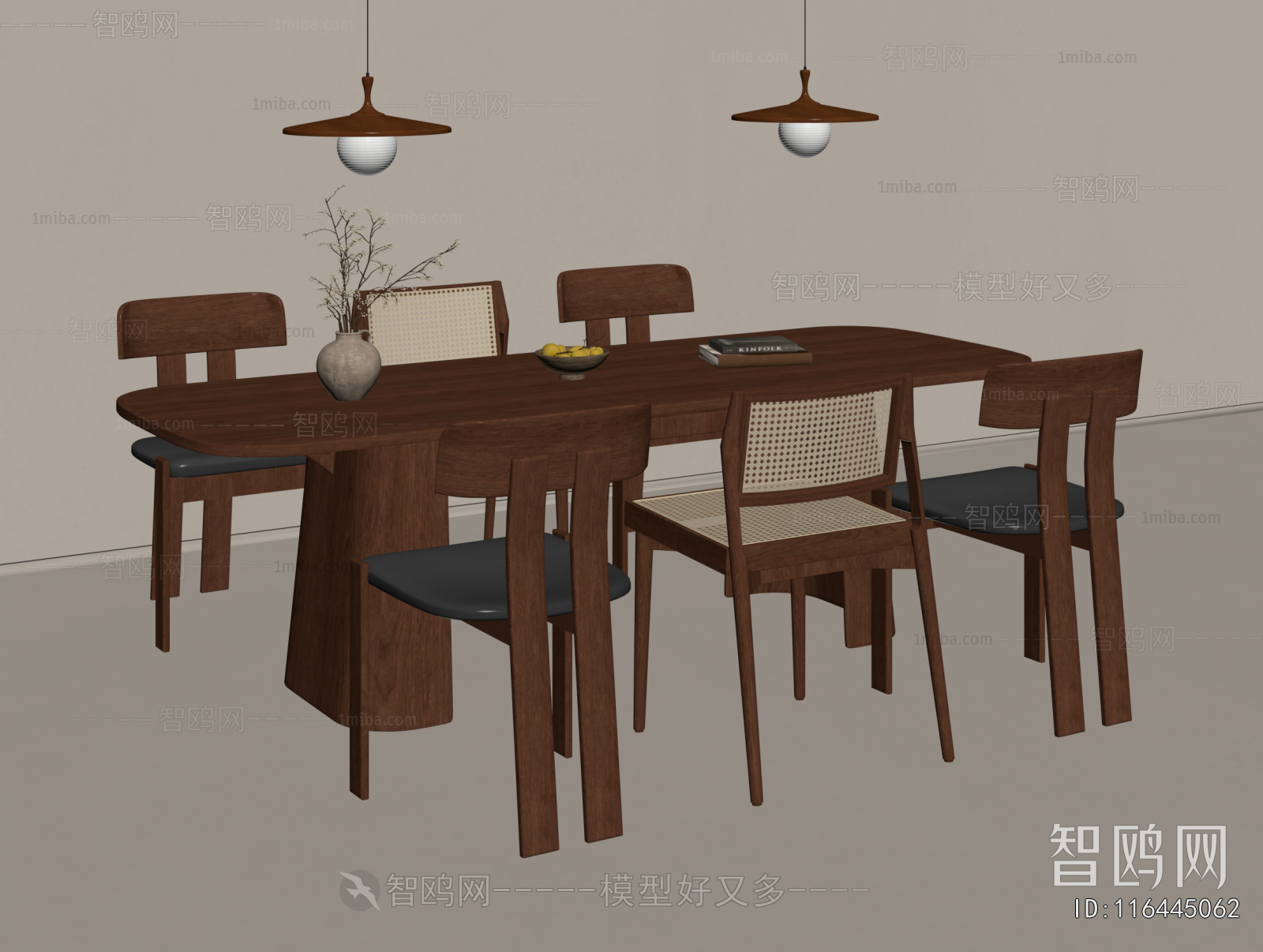 Wabi-sabi Style Dining Table And Chairs