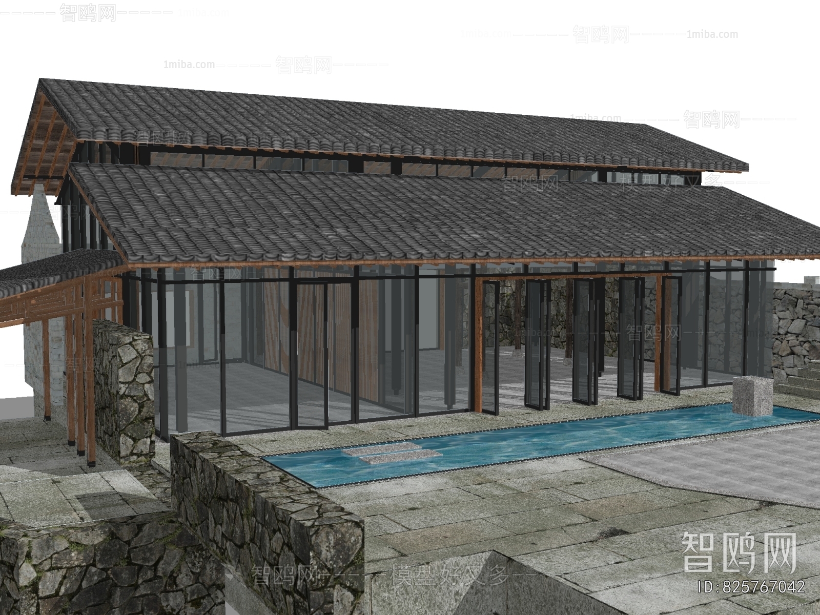 New Chinese Style Appearance Of Commercial Building