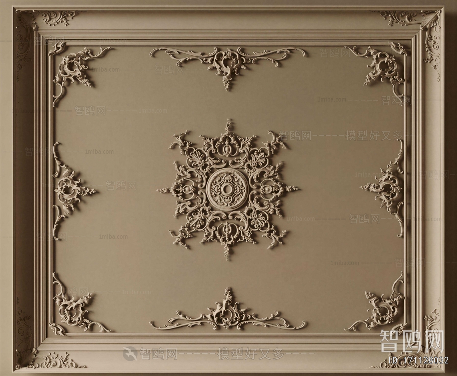 French Style Plaster Carved Top Plate