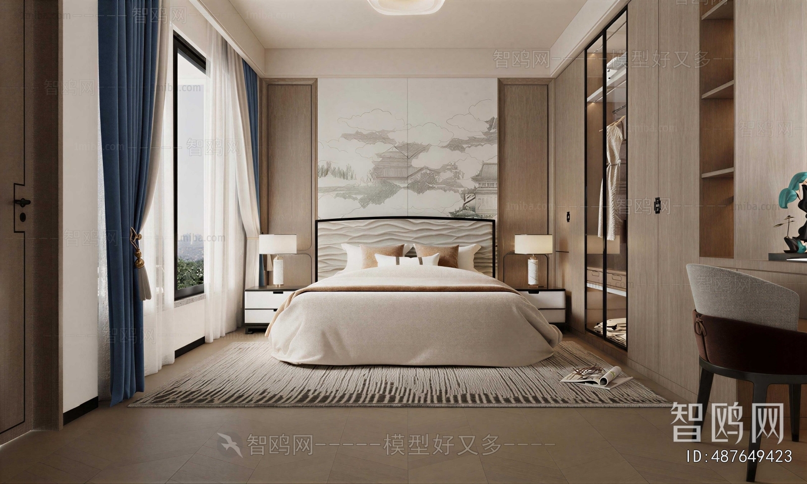 New Chinese Style Bedroom