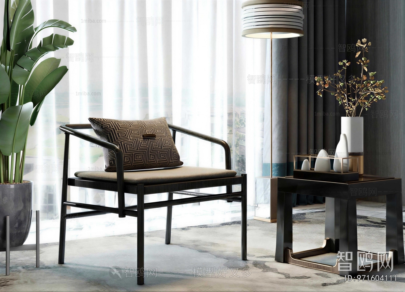 New Chinese Style Lounge Chair