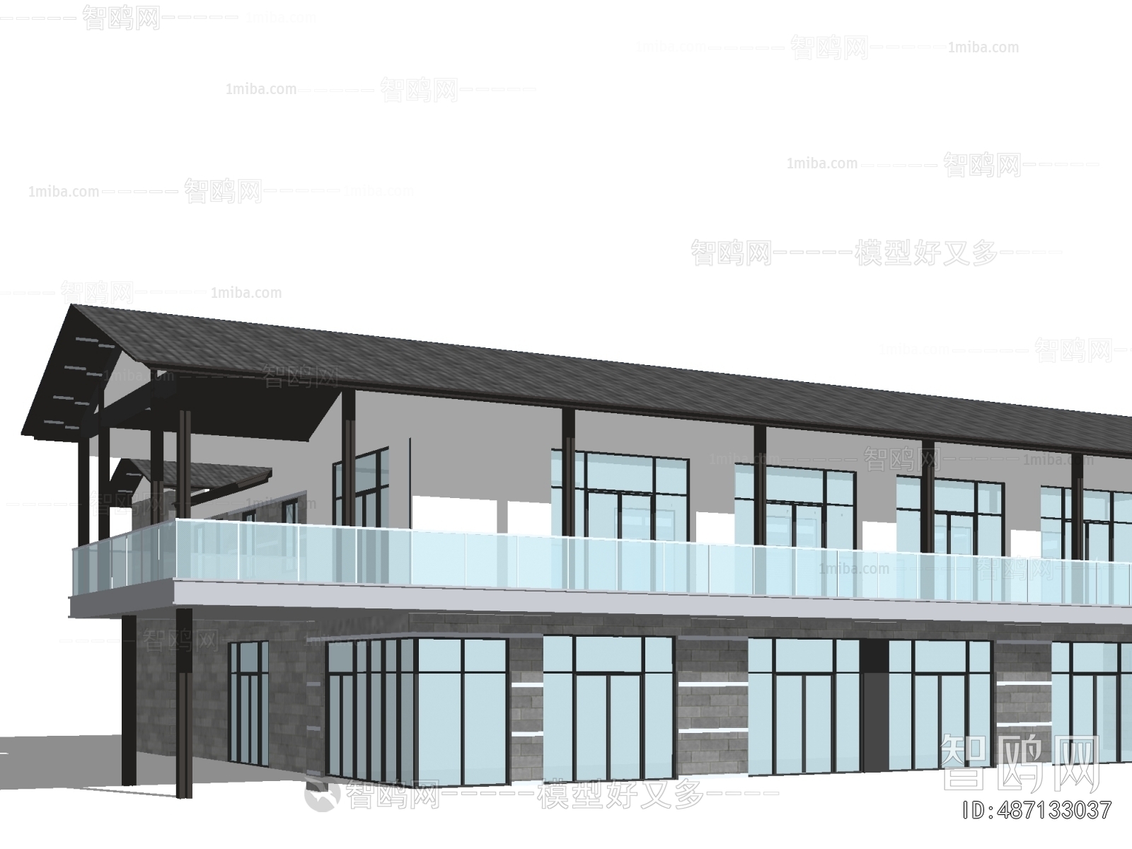 New Chinese Style Appearance Of Commercial Building
