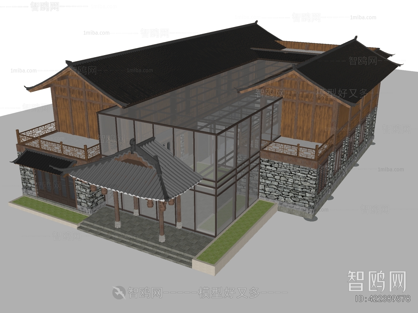 New Chinese Style Appearance Of Commercial Building