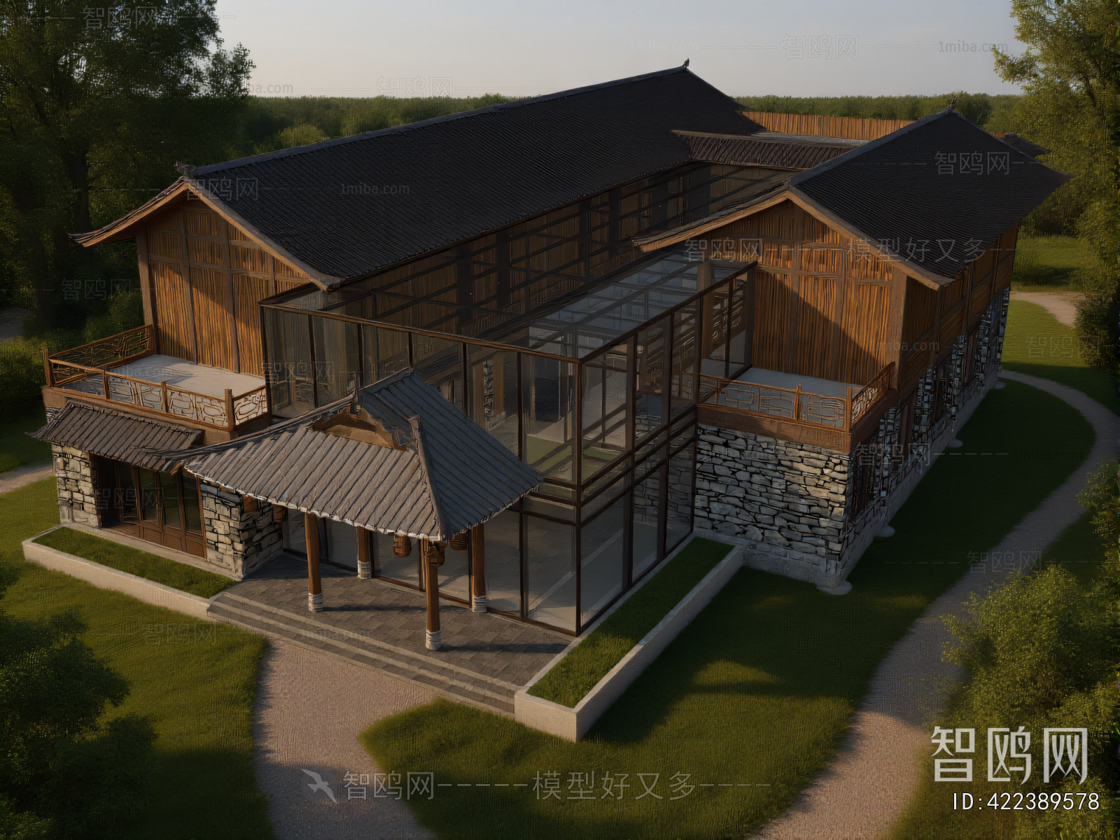 New Chinese Style Appearance Of Commercial Building