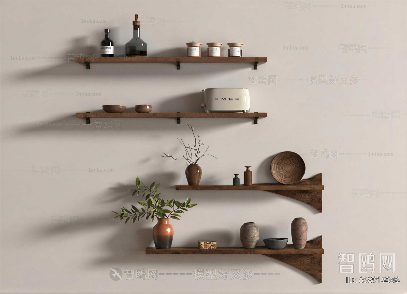Wabi-sabi Style Shelving