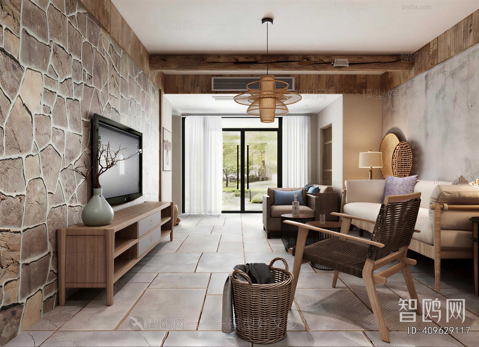 Wabi-sabi Style A Living Room