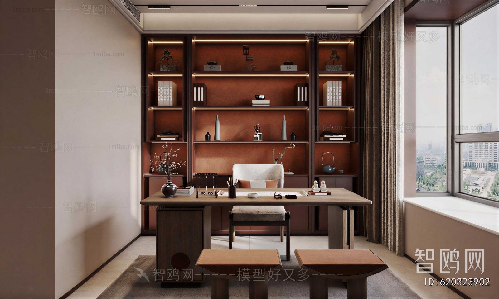 New Chinese Style Study Space