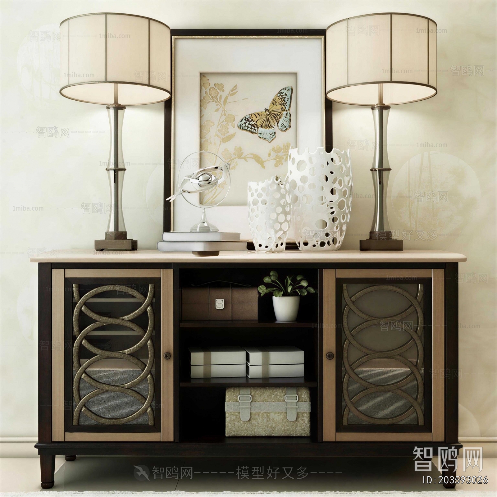 New Chinese Style Decorative Cabinet